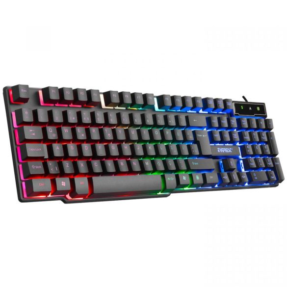 Everest KB-188 Borealis Rainbow RGB Keyboard Black HU