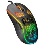 Everest Gamer Egér - SM-G66 X-HOLE (8000 DPI, 7gomb, 1,5m harisnyázott kábel,optikai, fekete, RGB LED)